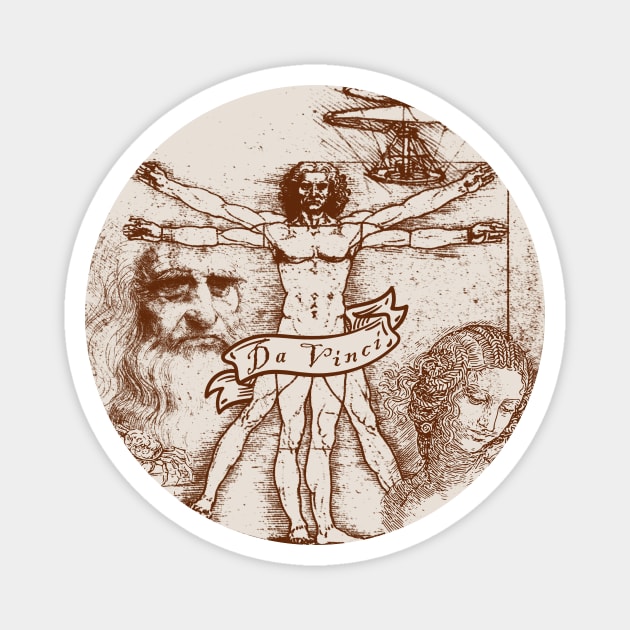 Da Vinci's Sketch Book Magnet by Doc Multiverse Designs
